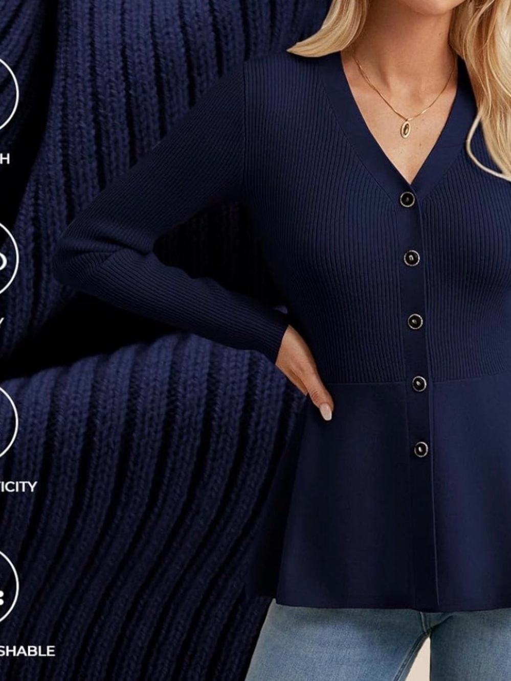GRACE KARIN Long Sleeve Cardigan Sweaters - Picture 2 of 5
